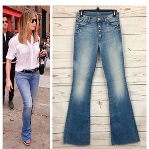 RARE Mother denim paint splatter flare jeans